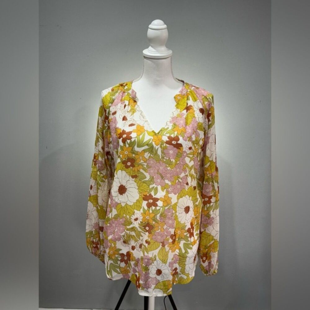 Clearance! Multicolor Floral BTFBM Boho Blouse Size L EUC